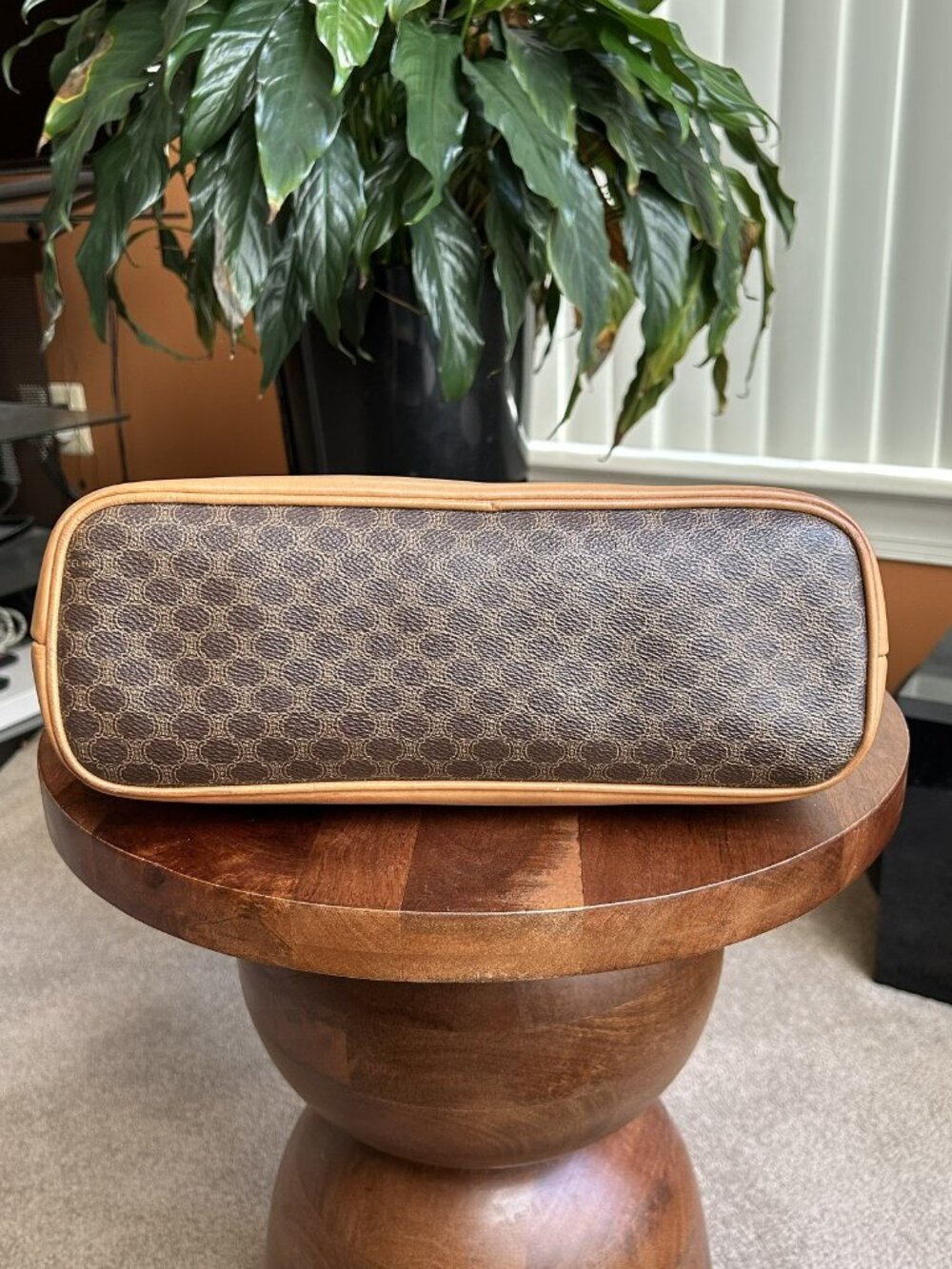 CELINE Macadam Canvas and Shoulder Bag, Brown, Carmel - Picture 8 of 16